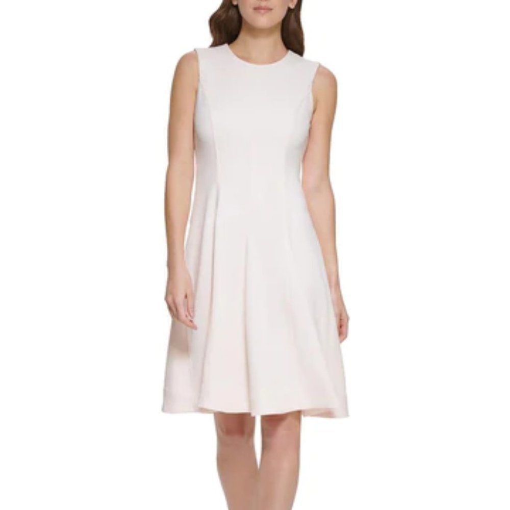 Calvin Klein Sleeveless Cream Dress